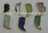 NGP6060 15*40mm - 18*45mm horn mixed gemstone pendants