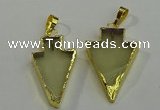 NGP6062 20*40mm - 25*45mm arrowhead lemon quartz pendants