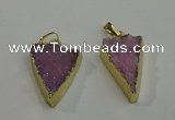 NGP6072 20*25mm - 25*35mm triangle druzy quartz pendants