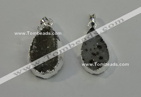 NGP6080 15*25mm – 18*30mm flat teardrop druzy agate pendants