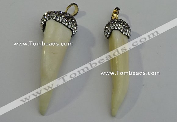 NGP6083 12*60mm – 18*65mm horn wolf tooth pendants wholesale