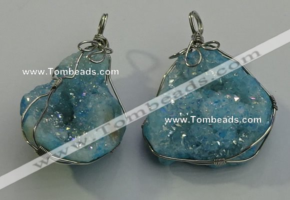 NGP6087 35*40mm – 45*50mm freeform druzy quartz pendants