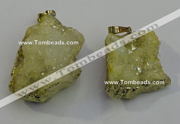 NGP6091 35*40mm – 45*50mm freeform druzy quartz pendants