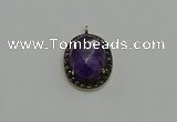 NGP6097 20*25mm - 22*30mm oval amethyst pendants wholesle