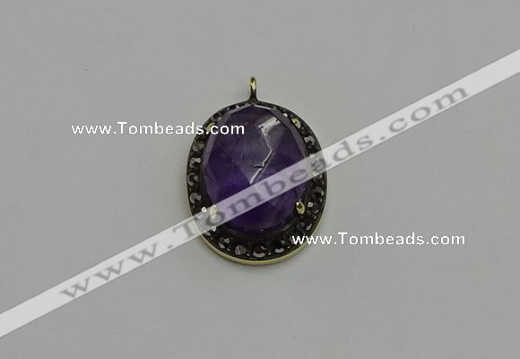 NGP6097 20*25mm - 22*30mm oval amethyst pendants wholesle