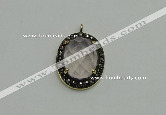 NGP6098 20*25mm - 22*30mm oval white crystal pendants wholesle