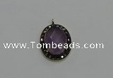 NGP6101 20*25mm - 22*30mm oval amethyst pendants wholesle