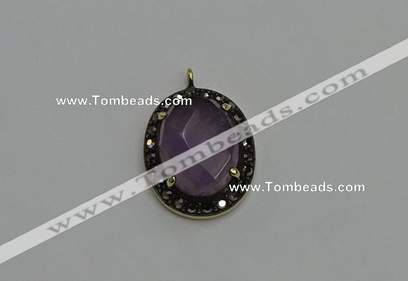 NGP6101 20*25mm - 22*30mm oval amethyst pendants wholesle