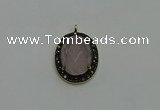NGP6104 20*25mm - 22*30mm oval rose quartz pendants wholesle