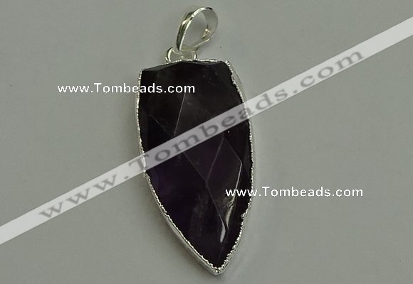 NGP6106 12*35mm - 15*40mm arrowhead amethyst pendants