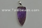 NGP6107 12*35mm - 15*40mm arrowhead amethyst pendants