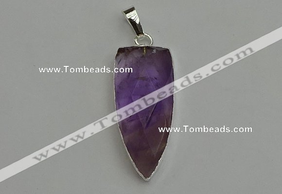 NGP6107 12*35mm - 15*40mm arrowhead amethyst pendants