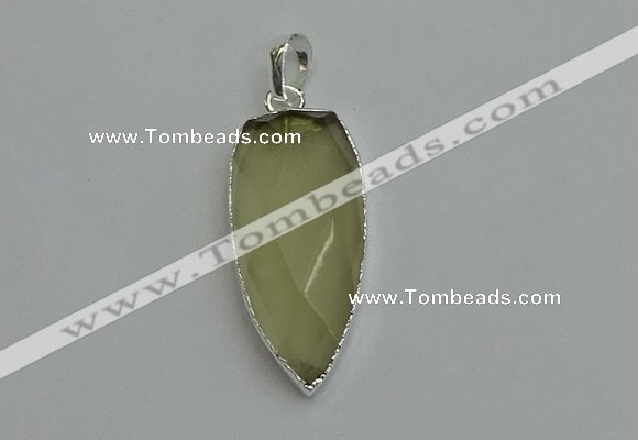 NGP6108 12*35mm - 15*40mm arrowhead lemon quartz pendants