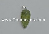 NGP6109 12*35mm - 15*40mm arrowhead green rutilated quartz pendants