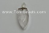 NGP6110 12*35mm - 15*40mm arrowhead white crystal pendants