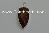 NGP6113 12*35mm - 15*40mm arrowhead red rabbit hair pendants