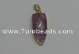 NGP6117 12*35mm - 15*40mm arrowhead amethyst pendants