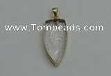 NGP6120 12*35mm - 15*40mm arrowhead white crystal pendants