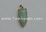 NGP6122 12*35mm - 15*40mm arrowhead amazonite pendants