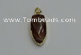 NGP6123 12*35mm - 15*40mm arrowhead red rabbit hair pendants