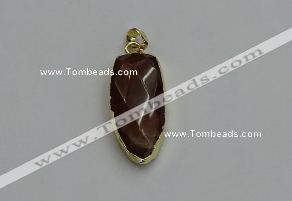 NGP6123 12*35mm - 15*40mm arrowhead red rabbit hair pendants