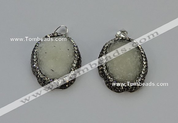 NGP6140 25*35mm freeform durzy quartz pendants wholesale