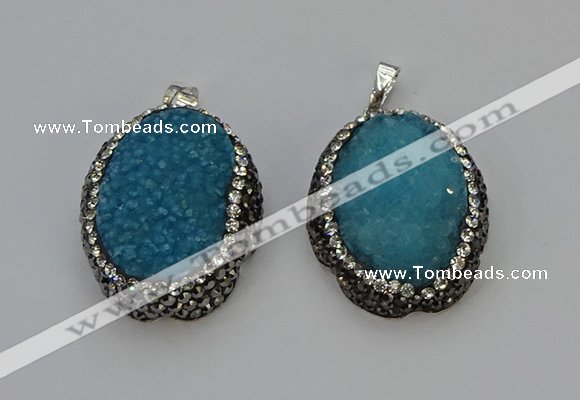 NGP6144 25*35mm freeform durzy quartz pendants wholesale