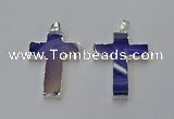 NGP6158 25*40mm - 30*40mm cross agate gemstone pendants