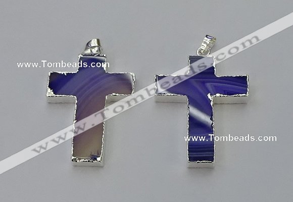 NGP6158 25*40mm - 30*40mm cross agate gemstone pendants