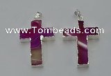 NGP6159 25*40mm - 30*40mm cross agate gemstone pendants