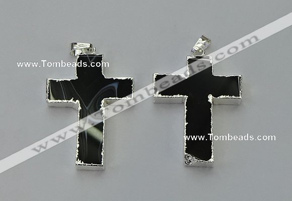 NGP6163 25*40mm - 30*40mm cross agate gemstone pendants