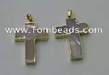 NGP6166 25*40mm - 30*40mm cross agate gemstone pendants
