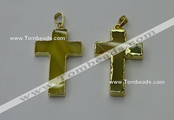 NGP6167 25*40mm - 30*40mm cross agate gemstone pendants