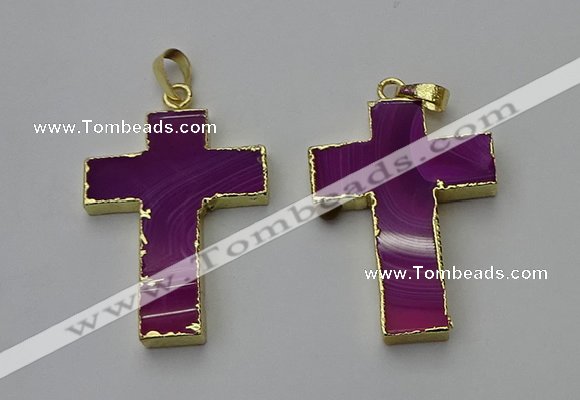 NGP6169 25*40mm - 30*40mm cross agate gemstone pendants