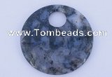 NGP618 5pcs 6*50mm moss agate gemstone donut pendants