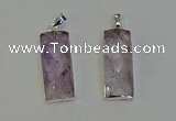 NGP6182 14*30mm - 15*38mm faceted rectangle light amethyst pendants