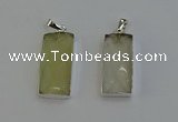 NGP6183 14*30mm - 15*38mm faceted rectangle lemon quartz pendants