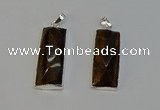 NGP6187 14*30mm - 15*38mm faceted rectangle yellow tiger eye pendants