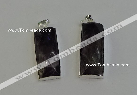 NGP6188 14*30mm - 15*38mm faceted rectangle labradorite pendants