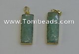 NGP6204 14*30mm - 15*38mm faceted rectangle amazonite pendants