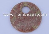 NGP622 5pcs 6*50mm Chinese unakite gemstone donut pendants