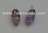 NGP6220 12*28mm - 15*30mm faceted bullet amethyst pendants
