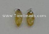 NGP6221 12*28mm - 15*30mm faceted bullet citrine pendants