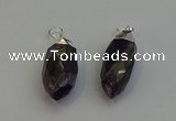 NGP6225 12*28mm - 15*30mm faceted bullet amethyst pendants