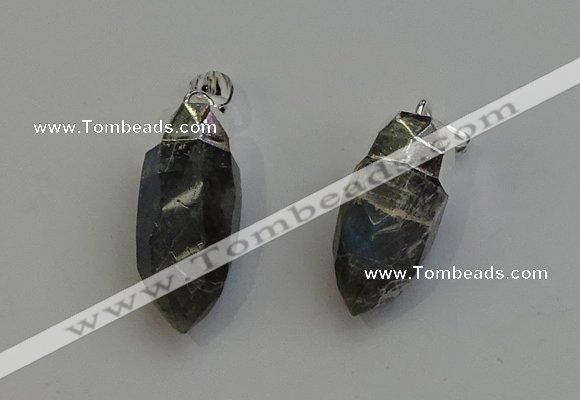 NGP6226 12*28mm - 15*30mm faceted bullet labradorite pendants