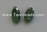 NGP6227 12*28mm - 15*30mm faceted bullet green aventurine pendants