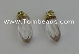 NGP6235 12*28mm - 15*30mm faceted bullet white crystal pendants