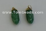 NGP6241 12*28mm - 15*30mm faceted bullet green aventurine pendants