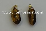 NGP6243 12*28mm - 15*30mm faceted bullet yellow tiger eye pendants