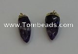 NGP6244 12*28mm - 15*30mm faceted bullet amethyst pendants